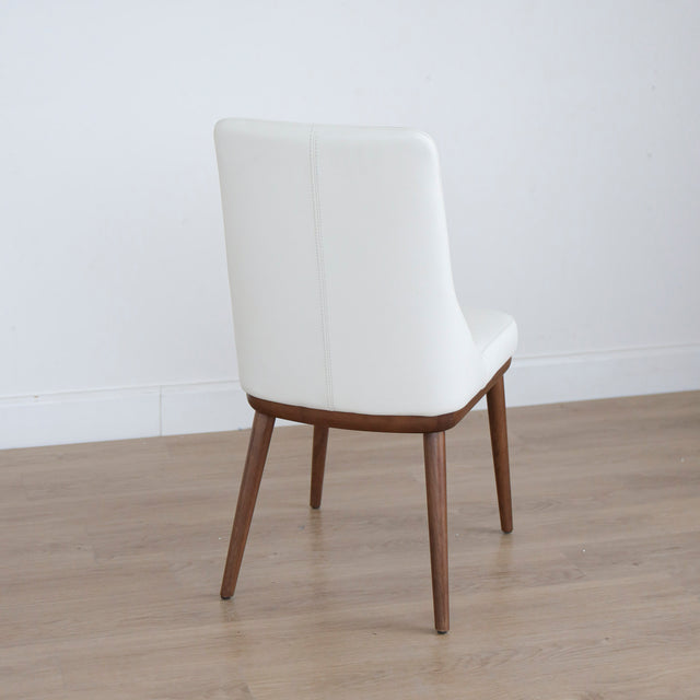 Chaise de cuisine Iris en cuir blanc