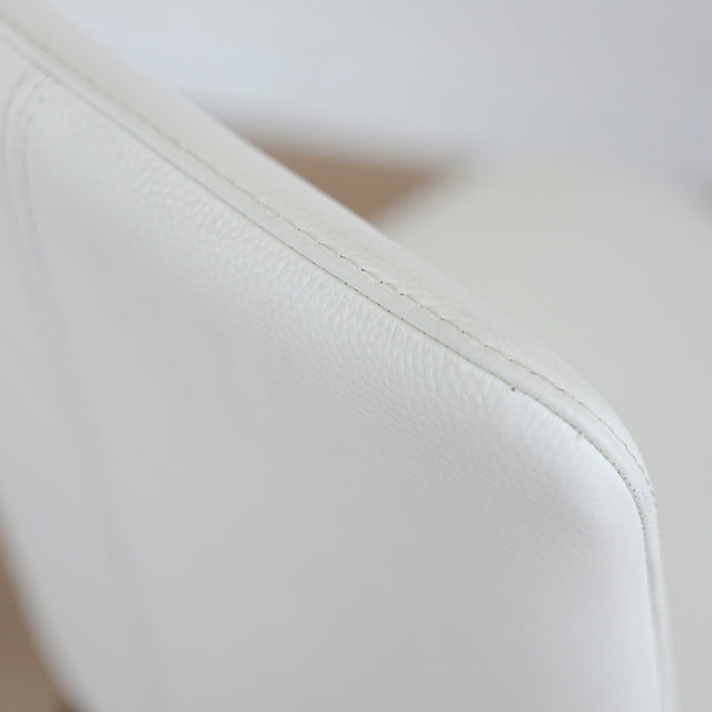 Chaise de cuisine Iris en cuir blanc