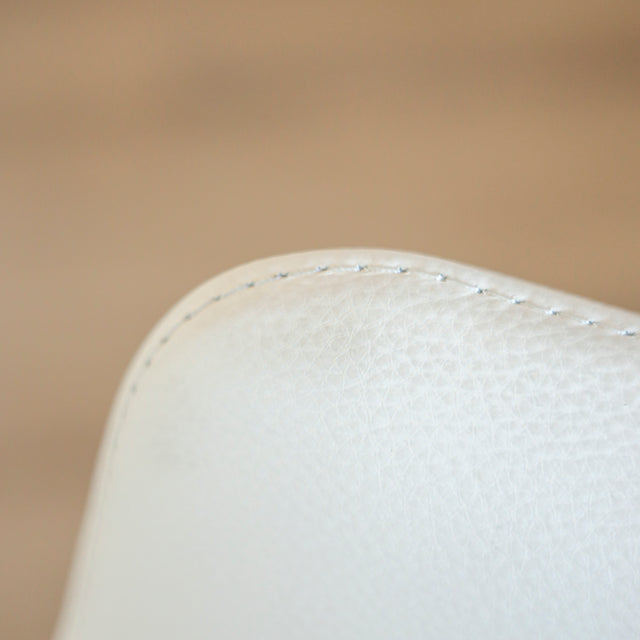 Ensemble de 3 chaises de salle à manger Iris en cuir blanc