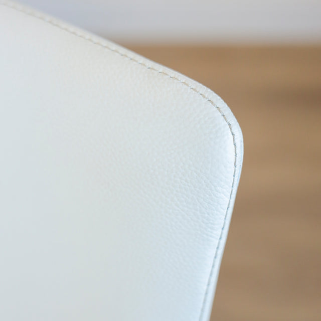 Ensemble de 3 chaises de salle à manger Iris en cuir blanc