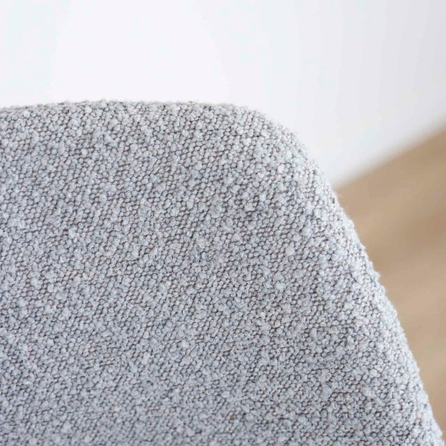 Mouse grey bouclé fabric stool - Germaine