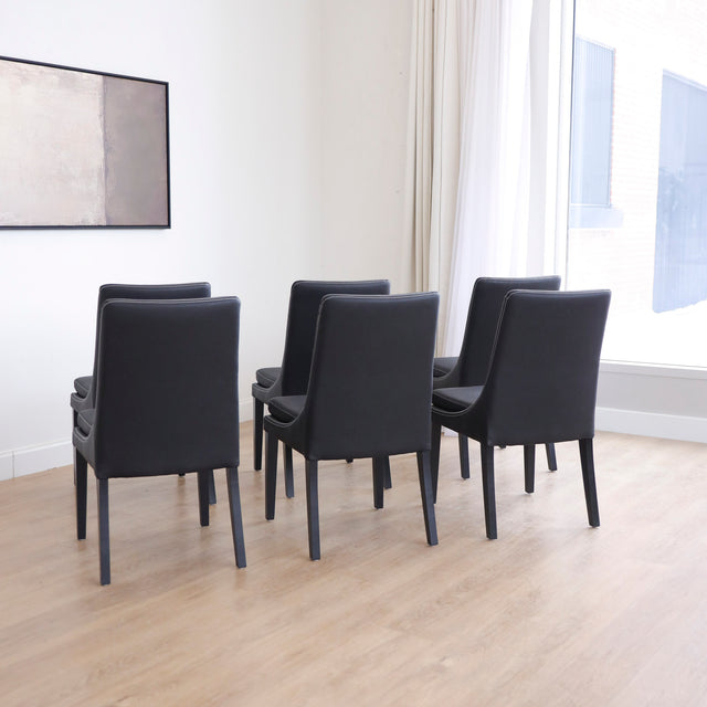 Ensemble de 6 chaises de cuisine Sinatra noires