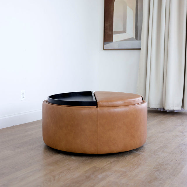 Ottoman West en cuir végane cognac