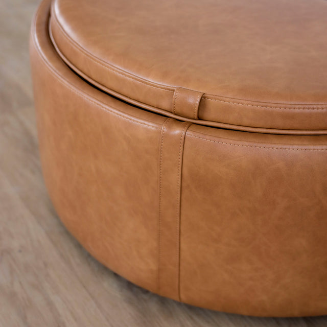 Ottoman West en cuir végane cognac