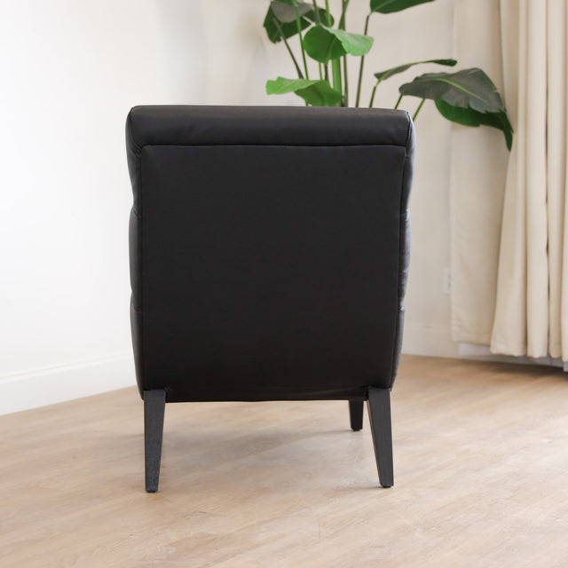 Black vegan leather armchair - Barry