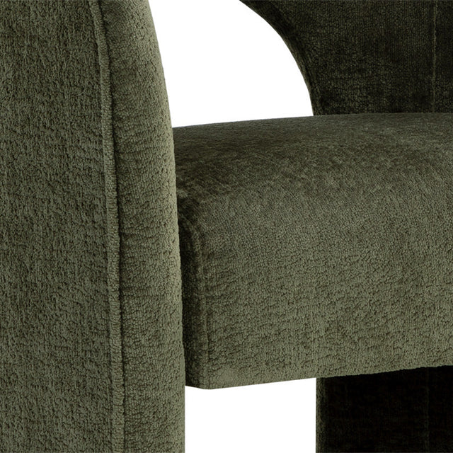 Chaise de cuisine en tissu olive foncé - Sofia