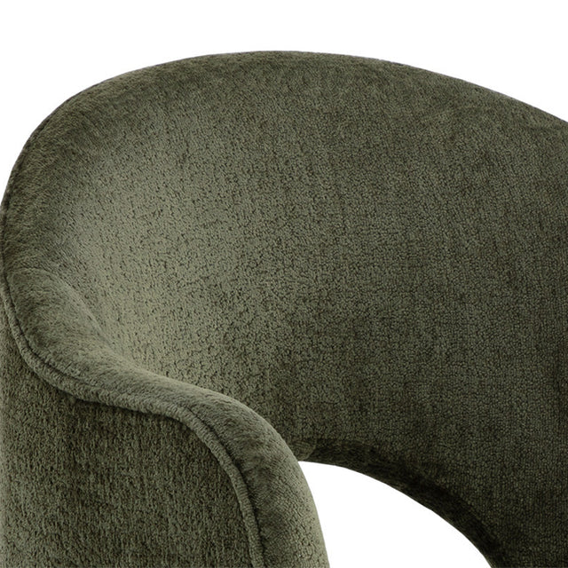 Chaise de cuisine en tissu olive foncé - Sofia