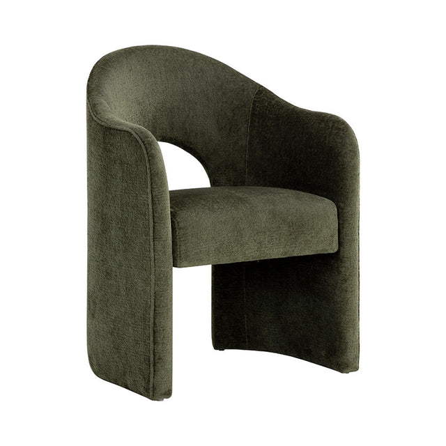 Chaise de cuisine en tissu olive foncé - Sofia