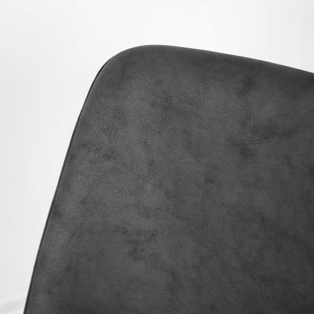 Chaise de cuisine en cuir végane noir - Odile