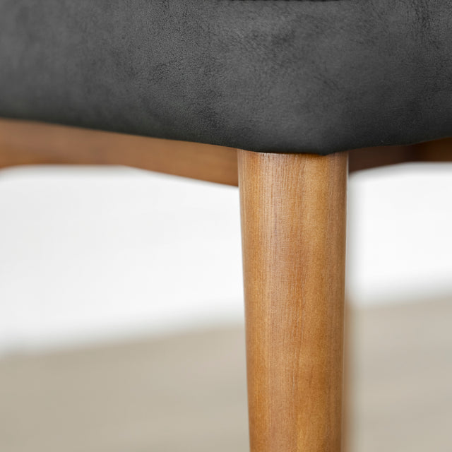 Chaise de cuisine en cuir végane noir - Odile