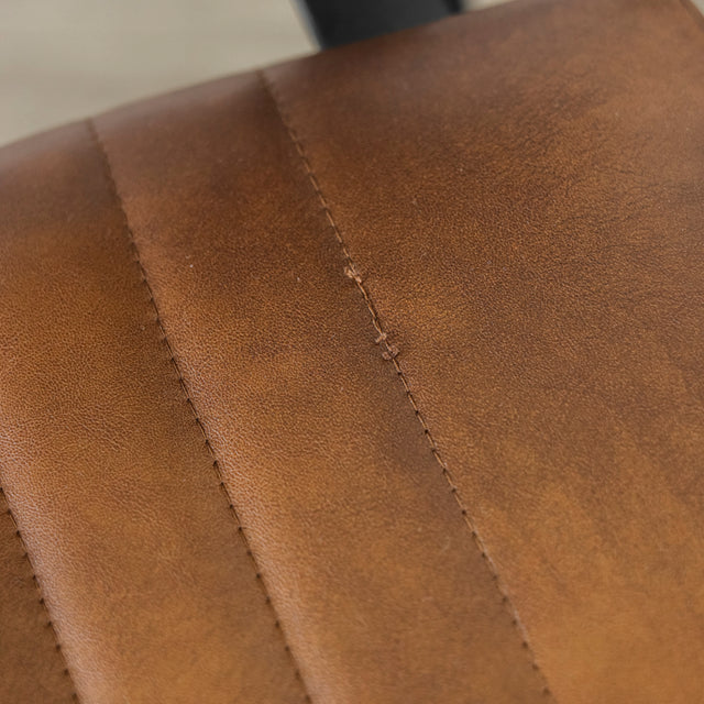 Ensemble de 6 chaises de cuisine en cuir végane cognac - Mcgill