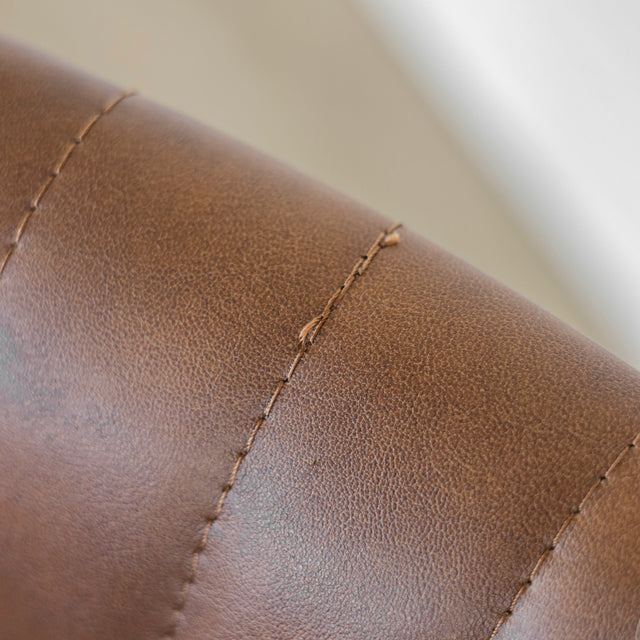 Ensemble de 6 chaises de cuisine en cuir végane cognac - Mcgill