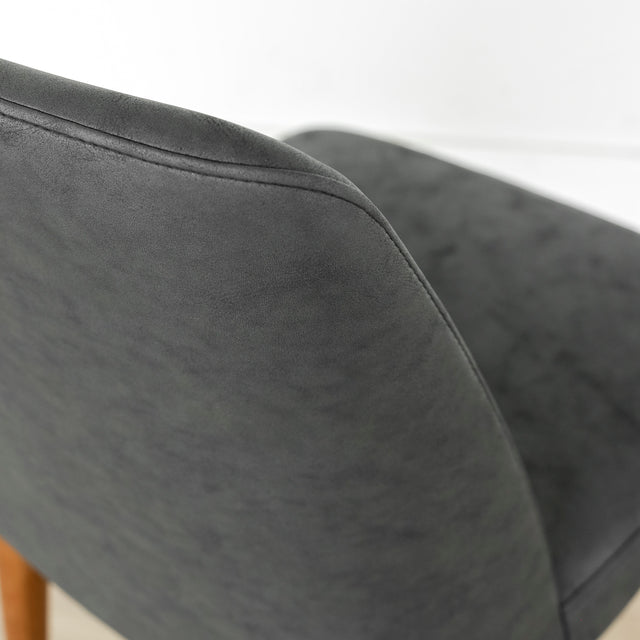 Chaise de cuisine en cuir végane noir - Odile