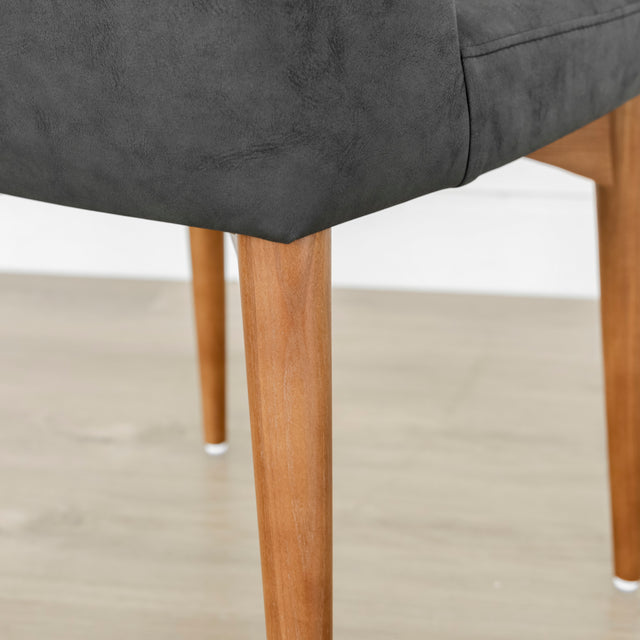 Chaise de cuisine en cuir végane noir - Odile