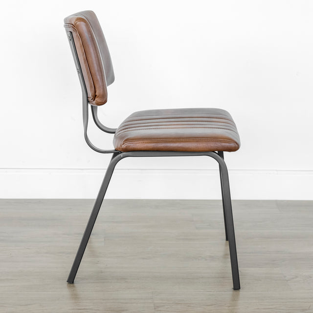 Chaise de cuisine en cuir végane cognac - Mcgill