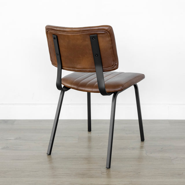 Chaise de cuisine en cuir végane cognac - Mcgill