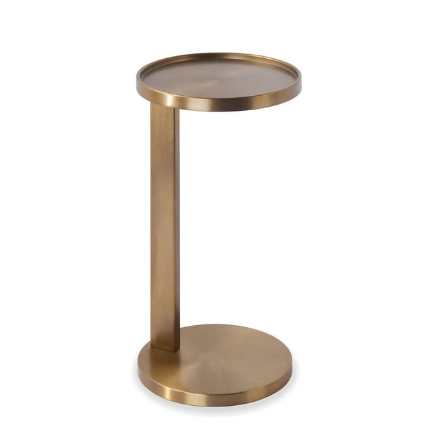 table d'appoint en metal bronze au design moderne et minimaliste.