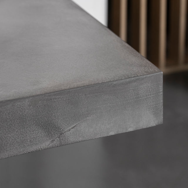 bord de table en beton gris avec texture lisse et finition moderne.