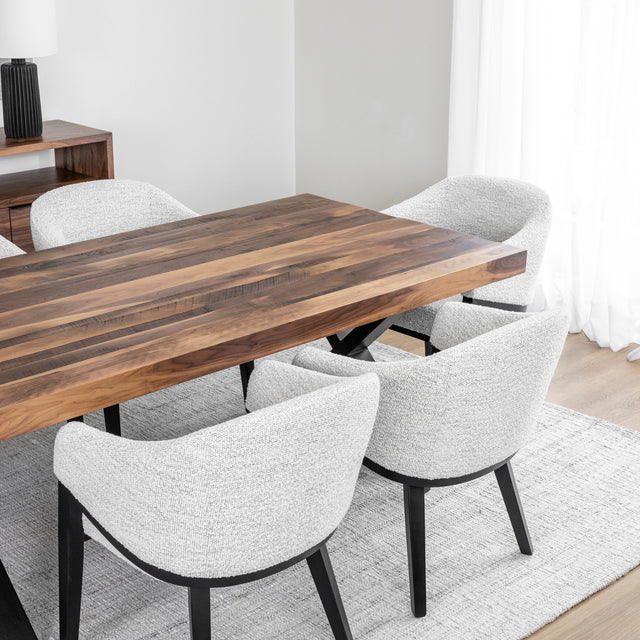 Chaise de cuisine en tissu bouclé vanille - Morgan