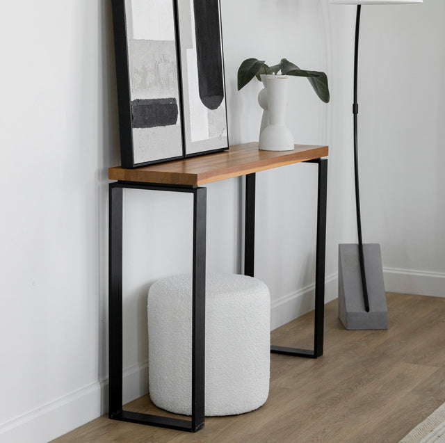 Natural walnut wood console table - Verona