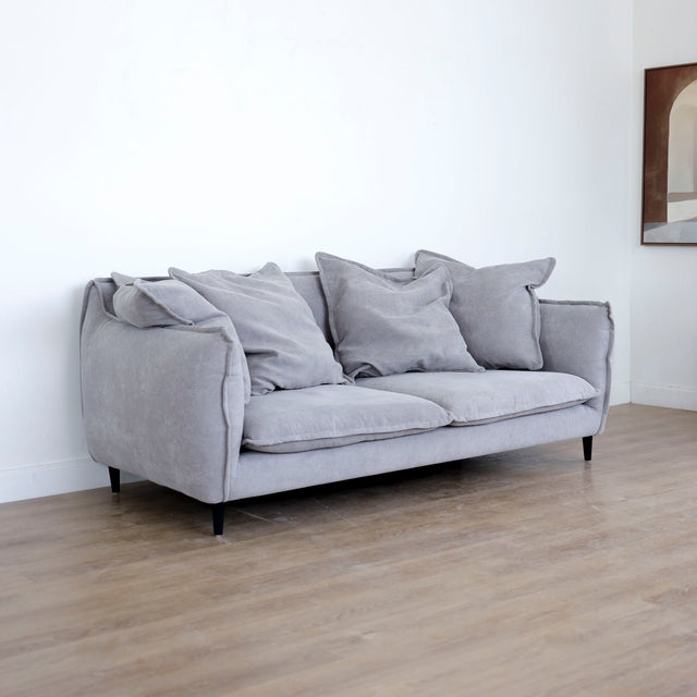 Canapé WACO en tissu velours gris