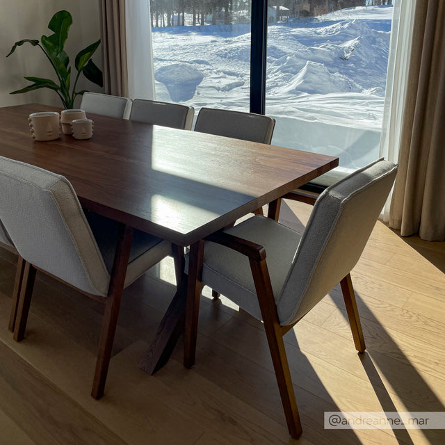 Solid walnut kitchen table - BEAUCHAMP