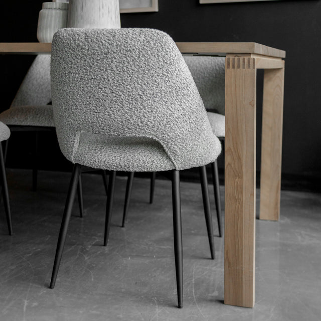 Chaise de cuisine en tissu bouclé - Germaine