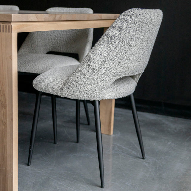 Chaise de cuisine en tissu bouclé - Germaine