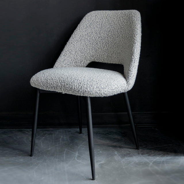 Chaise de cuisine en tissu bouclé - Germaine