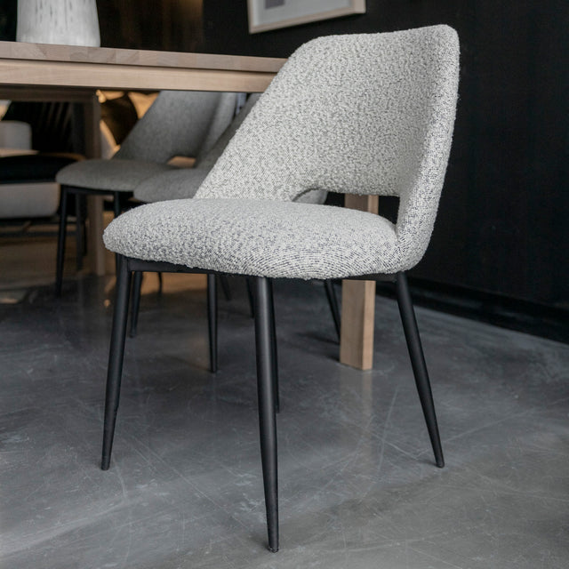 Chaise de cuisine en tissu bouclé - Germaine