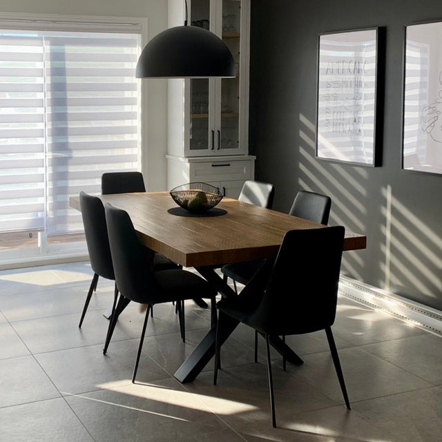 Chaise de salle à manger en cuir végane noir - Lazarus