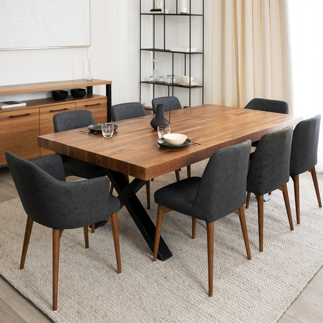 Chaise de cuisine en cuir noir - Oscar