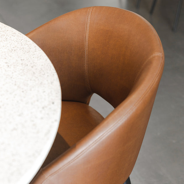 Chaise de cuisine en cuir végane cognac - Madison