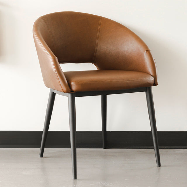 Chaise de cuisine en cuir végane cognac - Madison