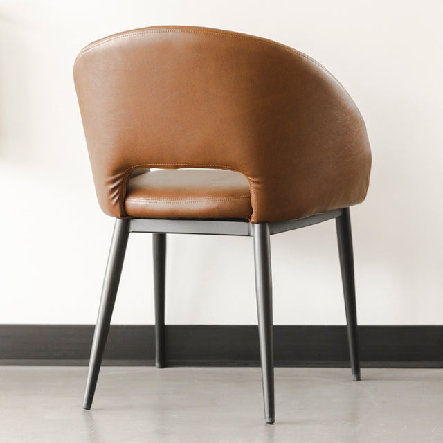 Chaise de cuisine en cuir végane cognac - Madison