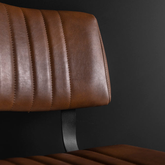 Chaise de cuisine en cuir végane cognac - Mcgill