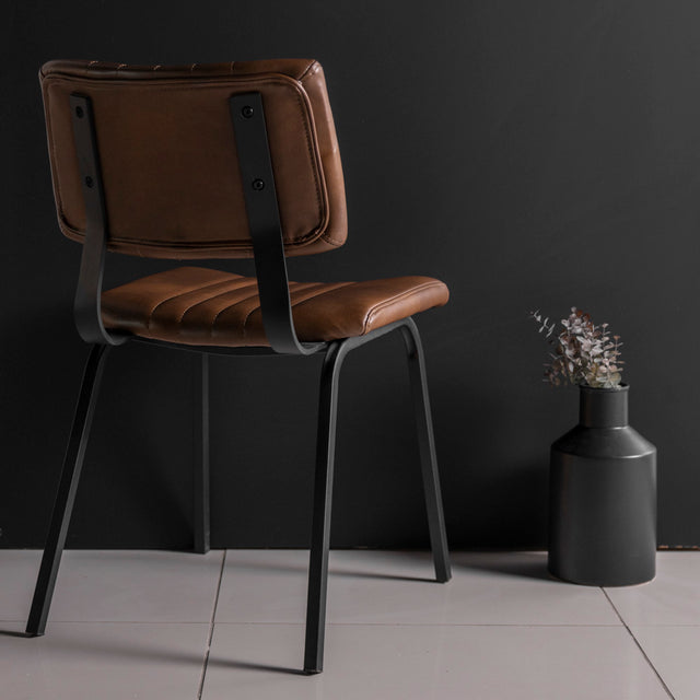 Chaise de cuisine en cuir végane cognac - Mcgill