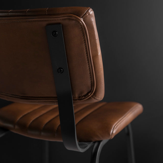 Chaise de cuisine en cuir végane cognac - Mcgill