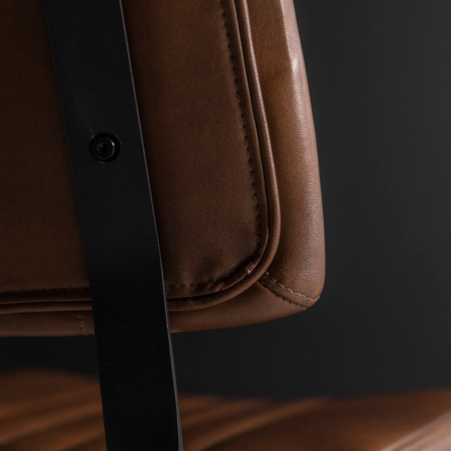 Chaise de cuisine en cuir végane cognac - Mcgill
