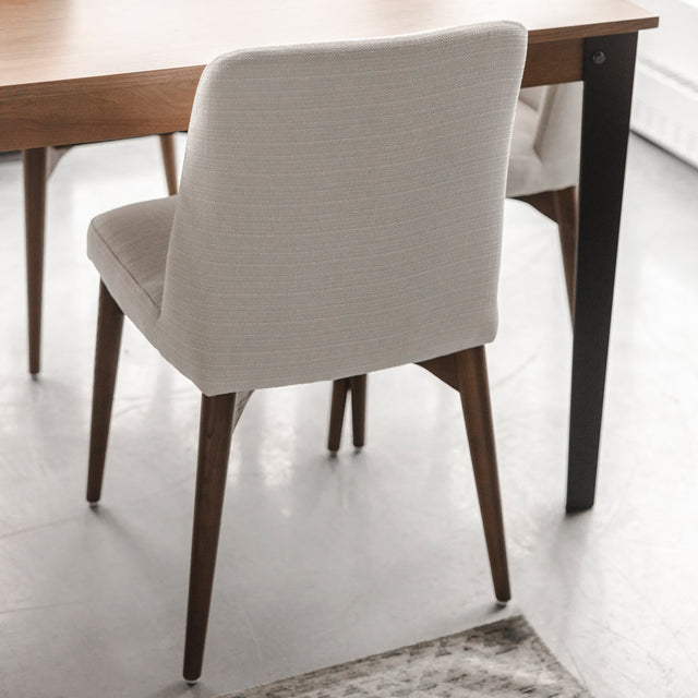 Chaise de cuisine en tissu crème - Odile