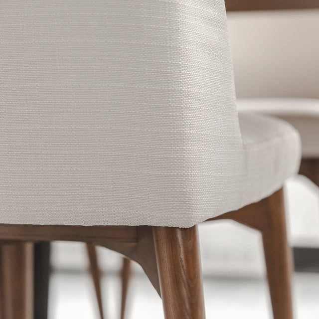 Chaise de cuisine en tissu crème - Odile