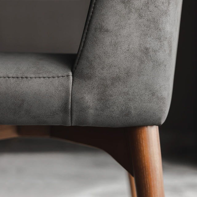 Chaise de cuisine en cuir végane noir - Odile