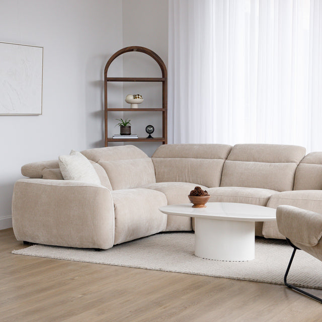 Austin reclining sectional in coffee leather