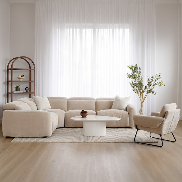 Austin reclining sectional in coffee leather