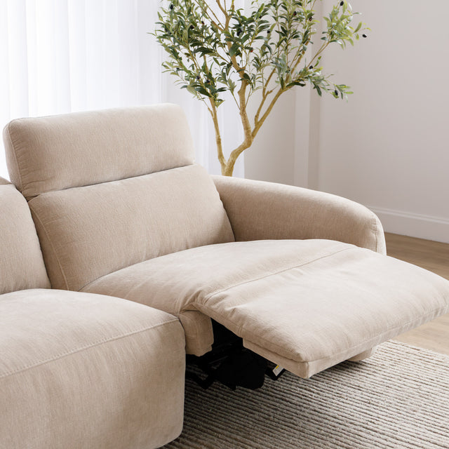 Austin reclining sectional in coffee leather