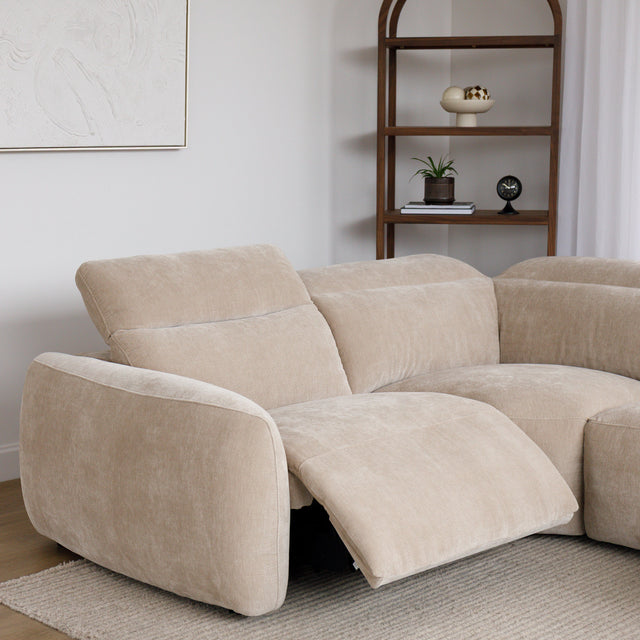 Austin reclining sectional in coffee leather