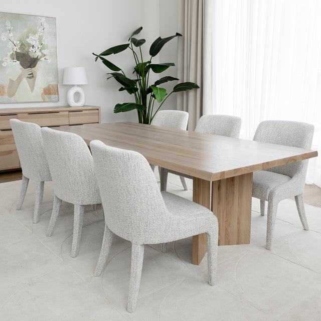 Hop-colored solid ash dining table - BELLEROSE