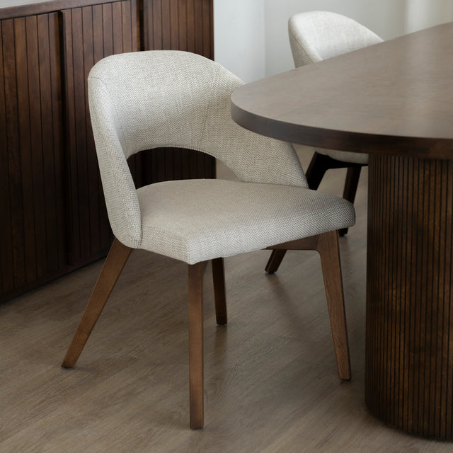 Chaise de cuisine en tissu reflet d'argent - Beth