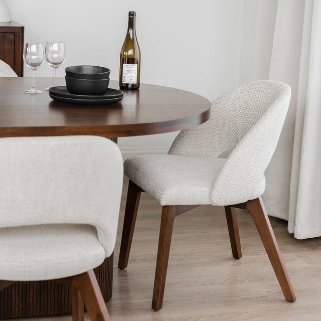 Chaise de cuisine en tissu reflet d'argent - Beth