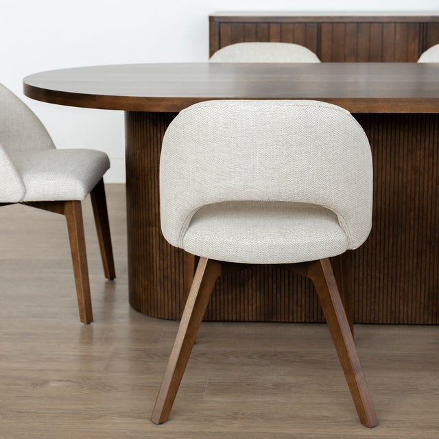 Chaise de cuisine en tissu reflet d'argent - Beth